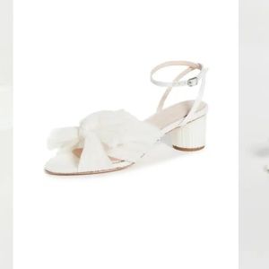 Loeffler Randall Dahlia Pleated Bow Heels with Ankle Strap